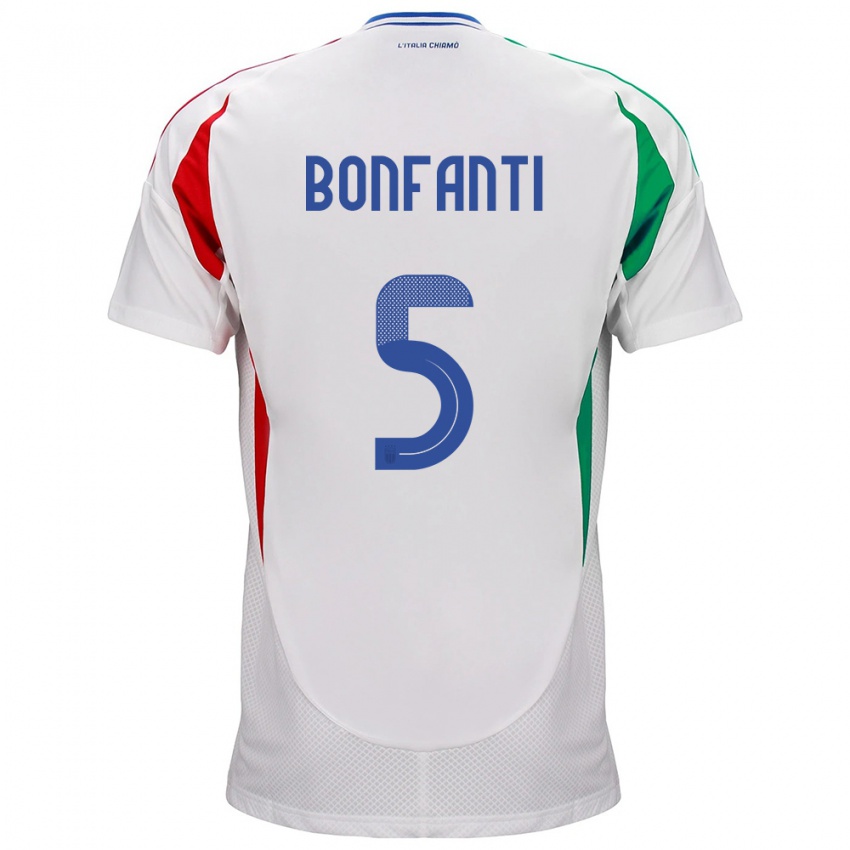 Niño Camiseta Italia Giovanni Bonfanti #5 Blanco 2ª Equipación 24-26 La Camisa