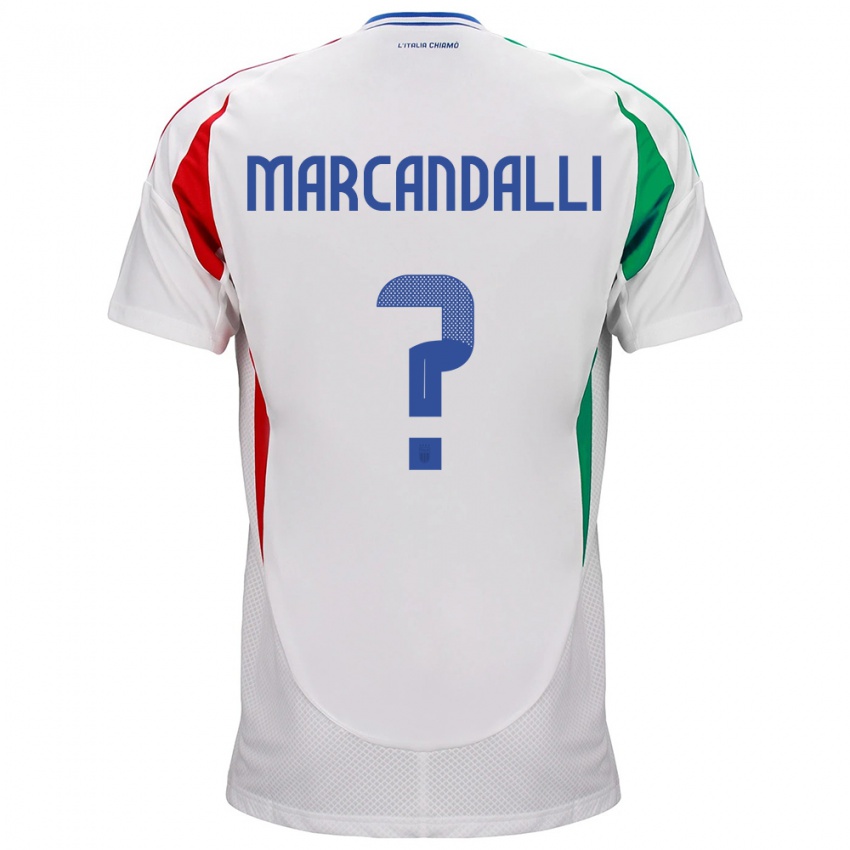 Niño Camiseta Italia Alessandro Marcandalli #0 Blanco 2ª Equipación 24-26 La Camisa