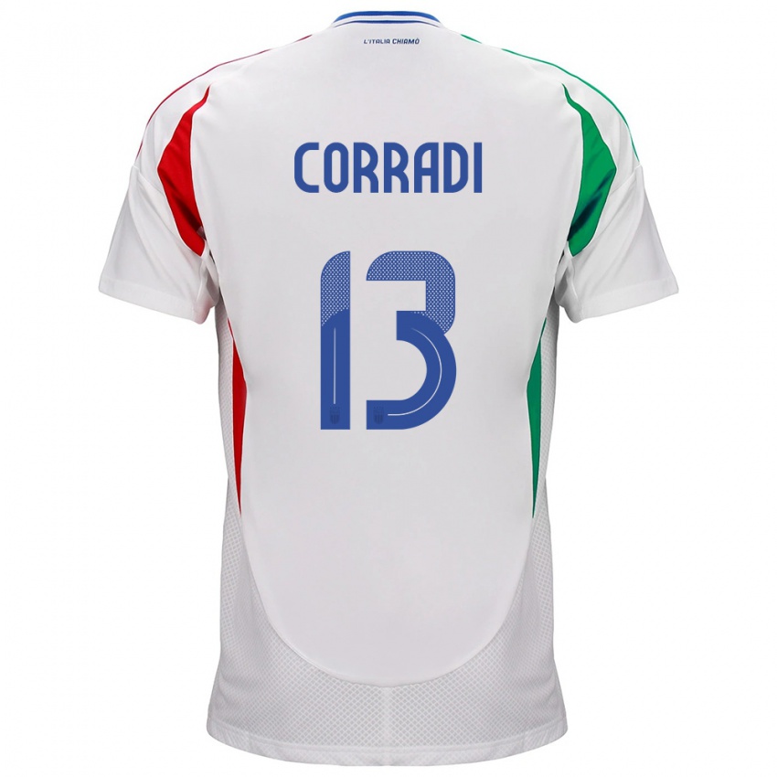 Niño Camiseta Italia Christian Corradi #13 Blanco 2ª Equipación 24-26 La Camisa