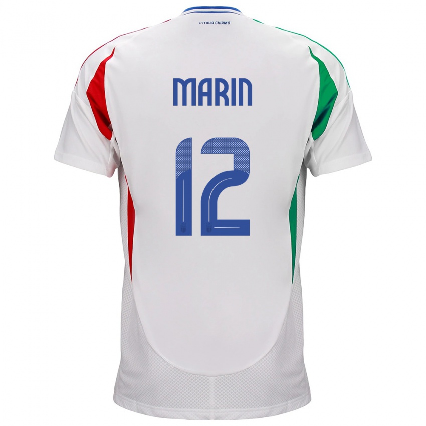 Niño Camiseta Italia Renato Marin #12 Blanco 2ª Equipación 24-26 La Camisa