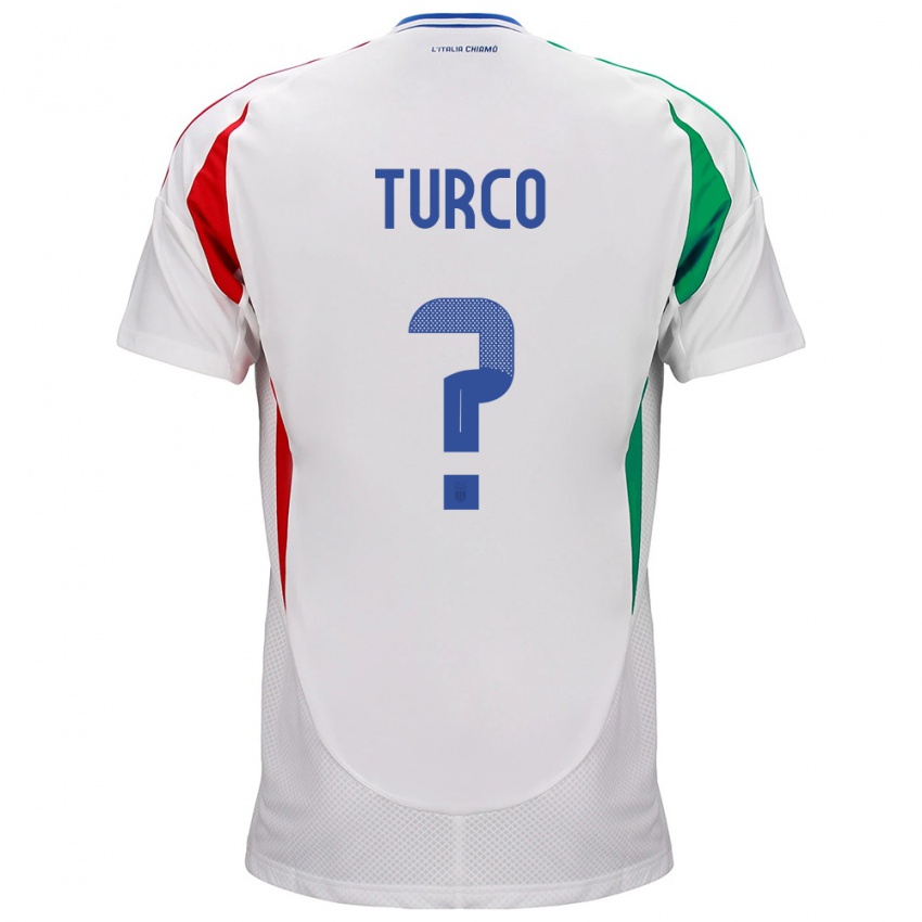 Niño Camiseta Italia Stefano Turco #0 Blanco 2ª Equipación 24-26 La Camisa