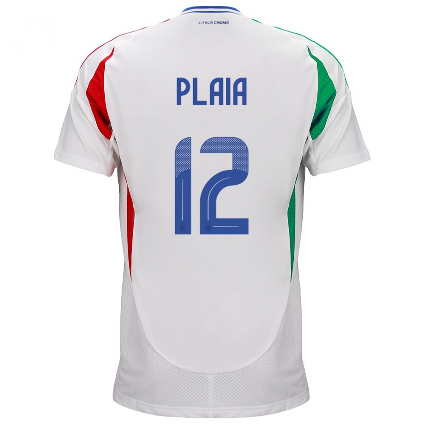 Niño Camiseta Italia Francesco Plaia #12 Blanco 2ª Equipación 24-26 La Camisa