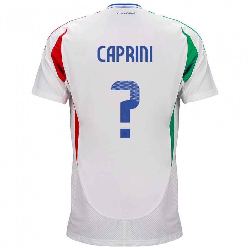 Niño Camiseta Italia Maat Daniel Caprini #0 Blanco 2ª Equipación 24-26 La Camisa