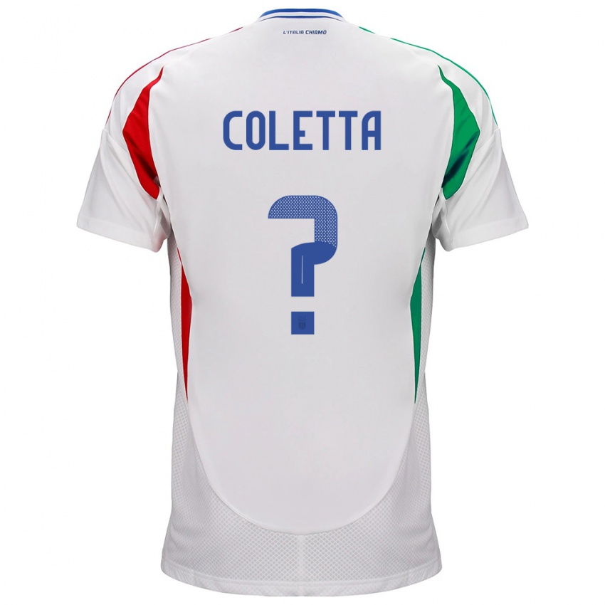 Niño Camiseta Italia Federico Coletta #0 Blanco 2ª Equipación 24-26 La Camisa