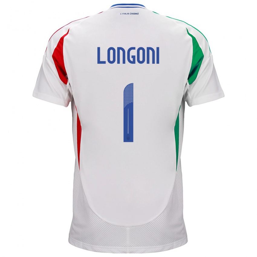 Niño Camiseta Italia Alessandro Longoni #1 Blanco 2ª Equipación 24-26 La Camisa