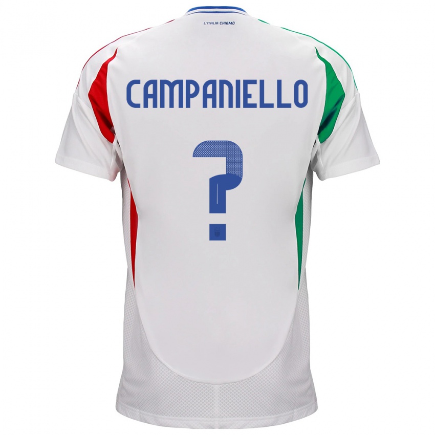 Niño Camiseta Italia Thomas Campaniello #0 Blanco 2ª Equipación 24-26 La Camisa