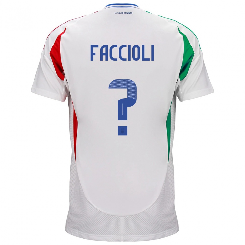 Niño Camiseta Italia Pietro Faccioli #0 Blanco 2ª Equipación 24-26 La Camisa