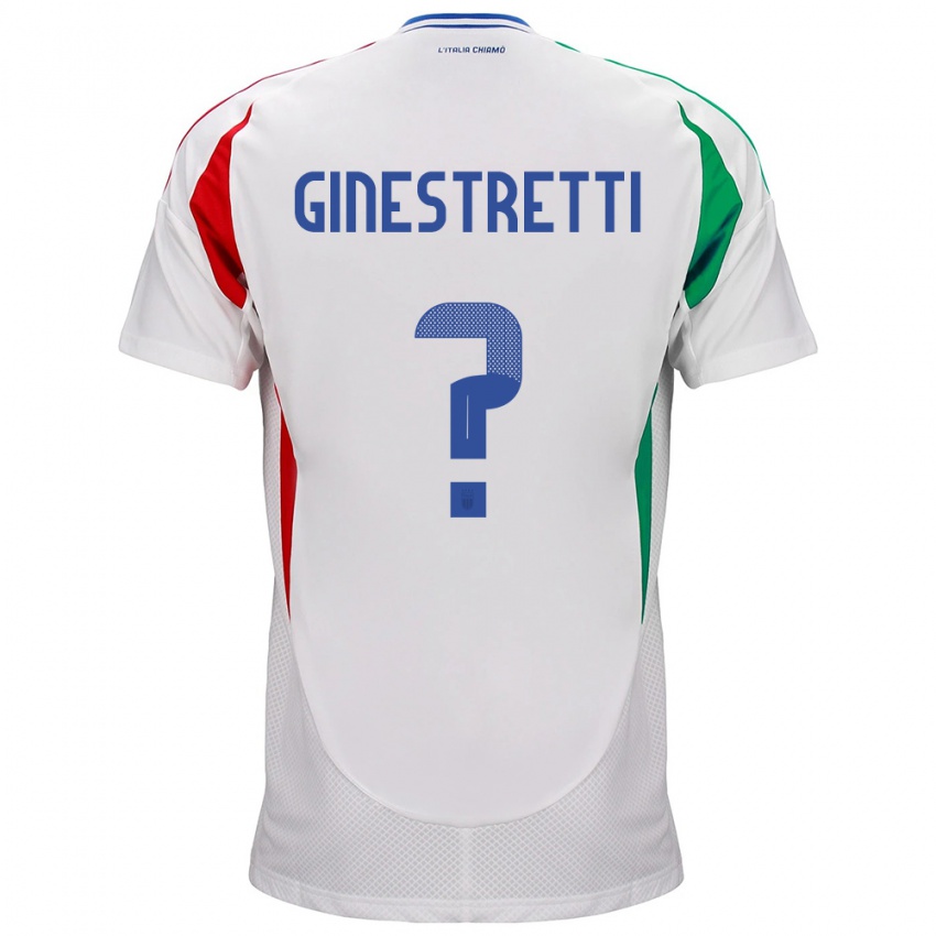 Niño Camiseta Italia Davide Ginestretti #0 Blanco 2ª Equipación 24-26 La Camisa