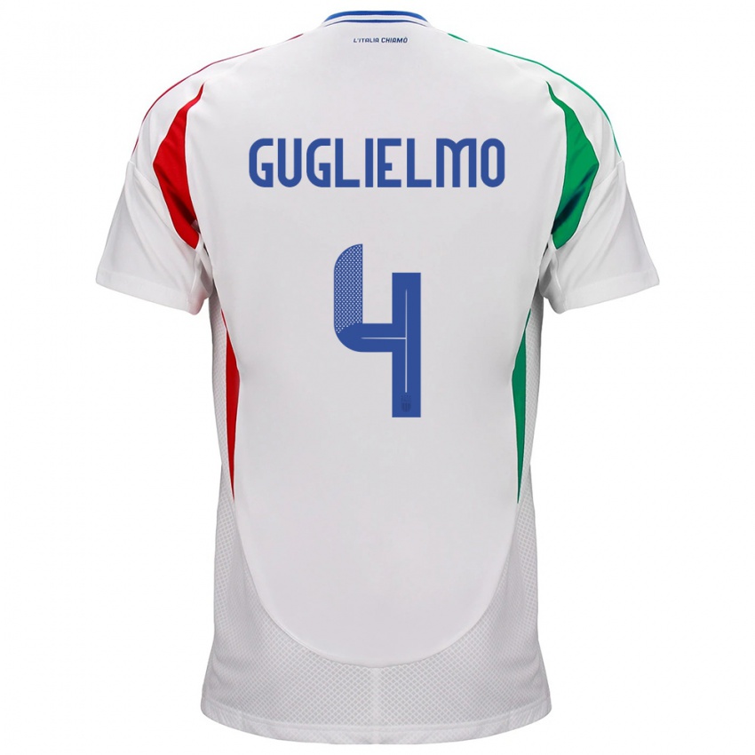 Niño Camiseta Italia Lucia Di Guglielmo #4 Blanco 2ª Equipación 24-26 La Camisa