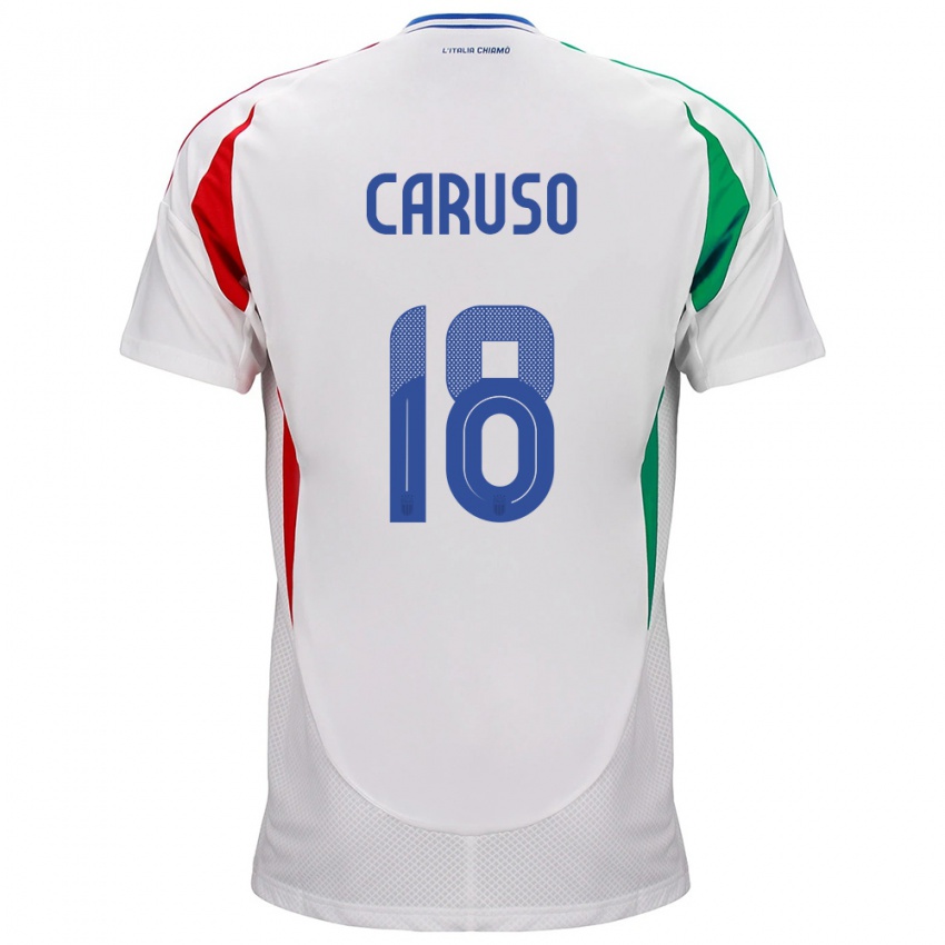 Niño Camiseta Italia Arianna Caruso #18 Blanco 2ª Equipación 24-26 La Camisa