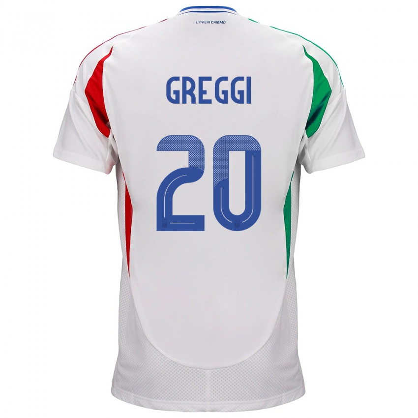 Niño Camiseta Italia Giada Greggi #20 Blanco 2ª Equipación 24-26 La Camisa