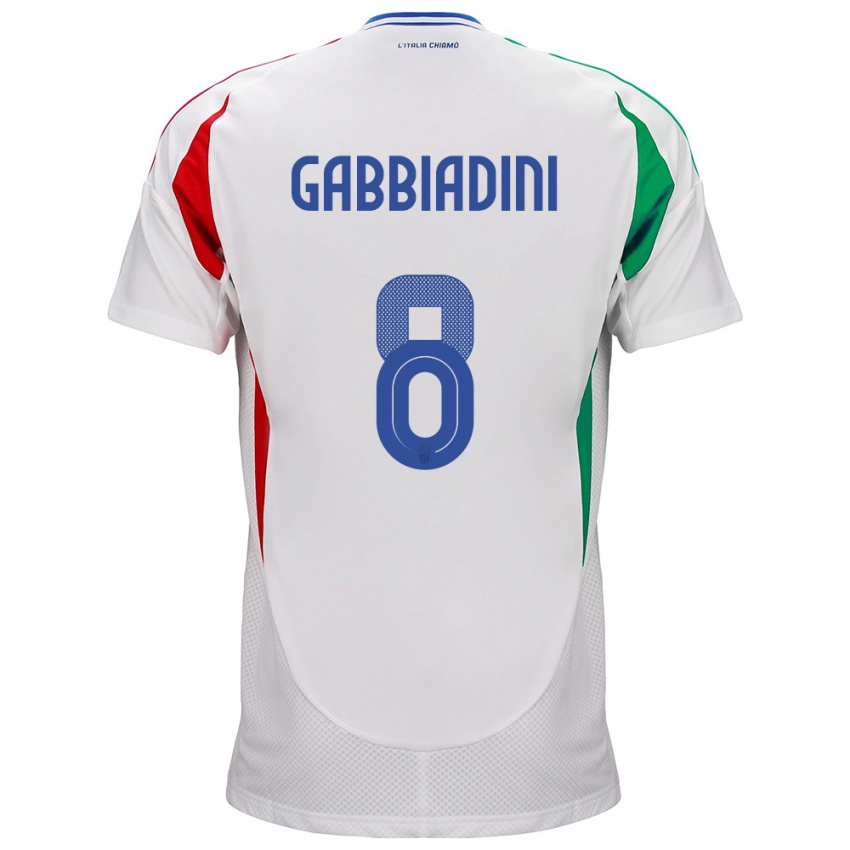 Niño Camiseta Italia Melania Gabbiadini #8 Blanco 2ª Equipación 24-26 La Camisa