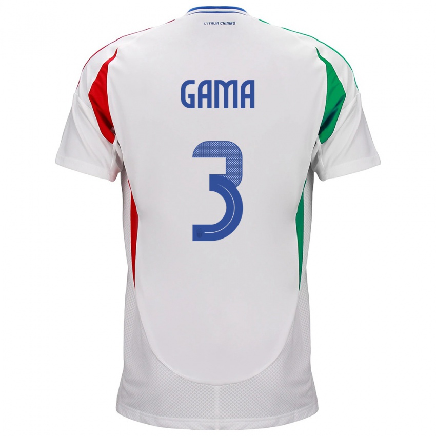 Niño Camiseta Italia Sara Gama #3 Blanco 2ª Equipación 24-26 La Camisa