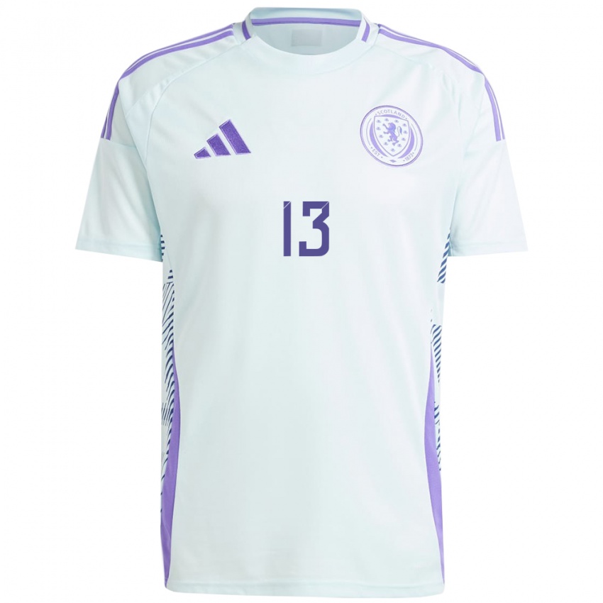 Niño Camiseta Escocia Jack Hendry #13 Azul Menta Claro 2ª Equipación 24-26 La Camisa