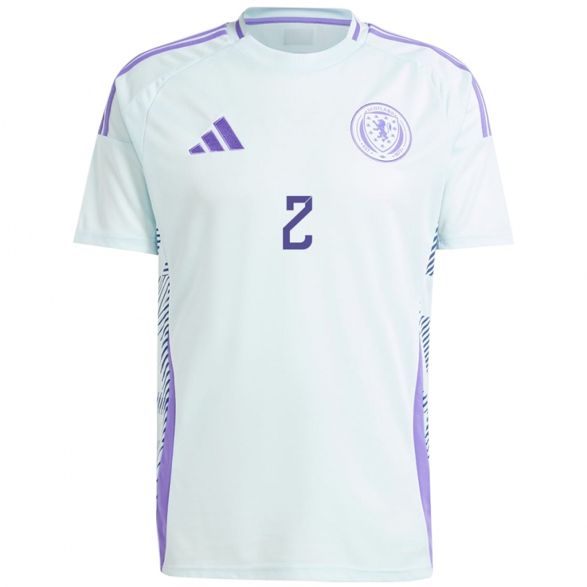 Niño Camiseta Escocia Nicola Docherty #2 Azul Menta Claro 2ª Equipación 24-26 La Camisa