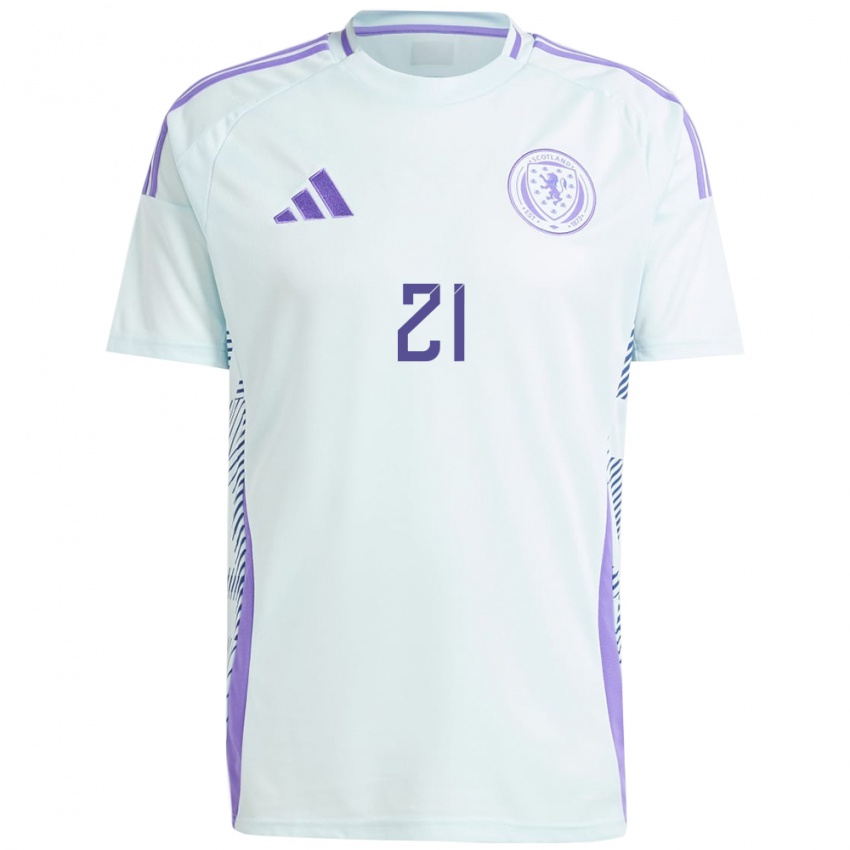 Niño Camiseta Escocia Robby Mccrorie #21 Azul Menta Claro 2ª Equipación 24-26 La Camisa