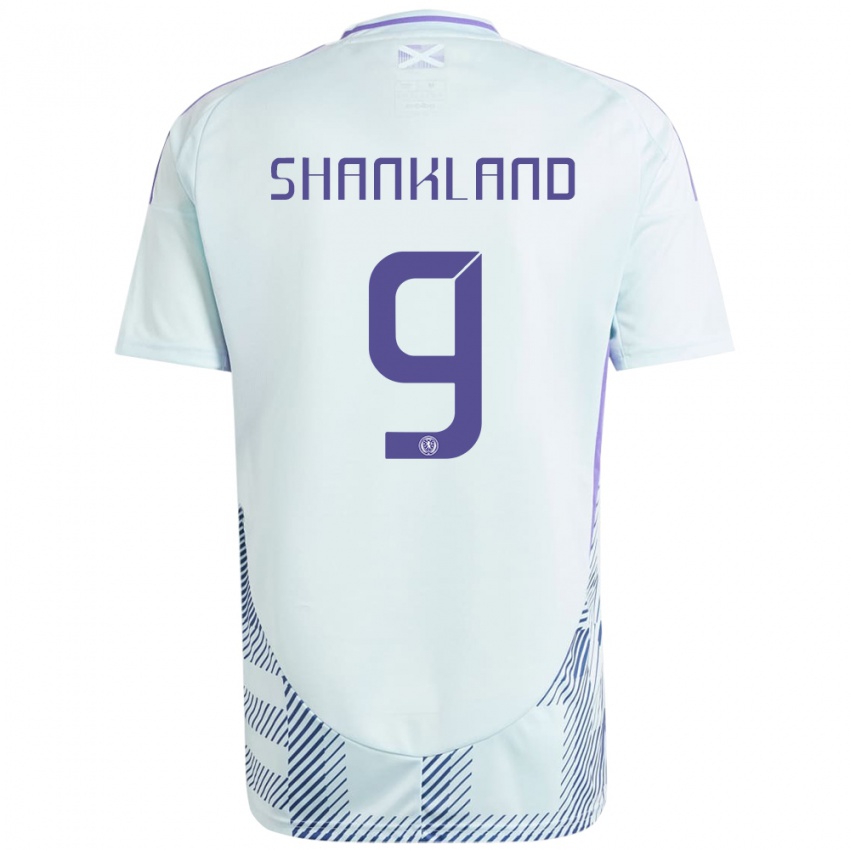 Niño Camiseta Escocia Lawrence Shankland #9 Azul Menta Claro 2ª Equipación 24-26 La Camisa