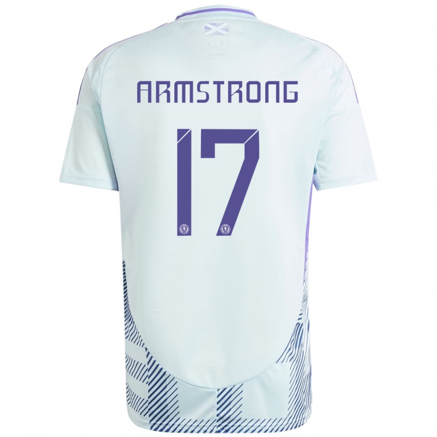 Niño Camiseta Escocia Stuart Armstrong #17 Azul Menta Claro 2ª Equipación 24-26 La Camisa