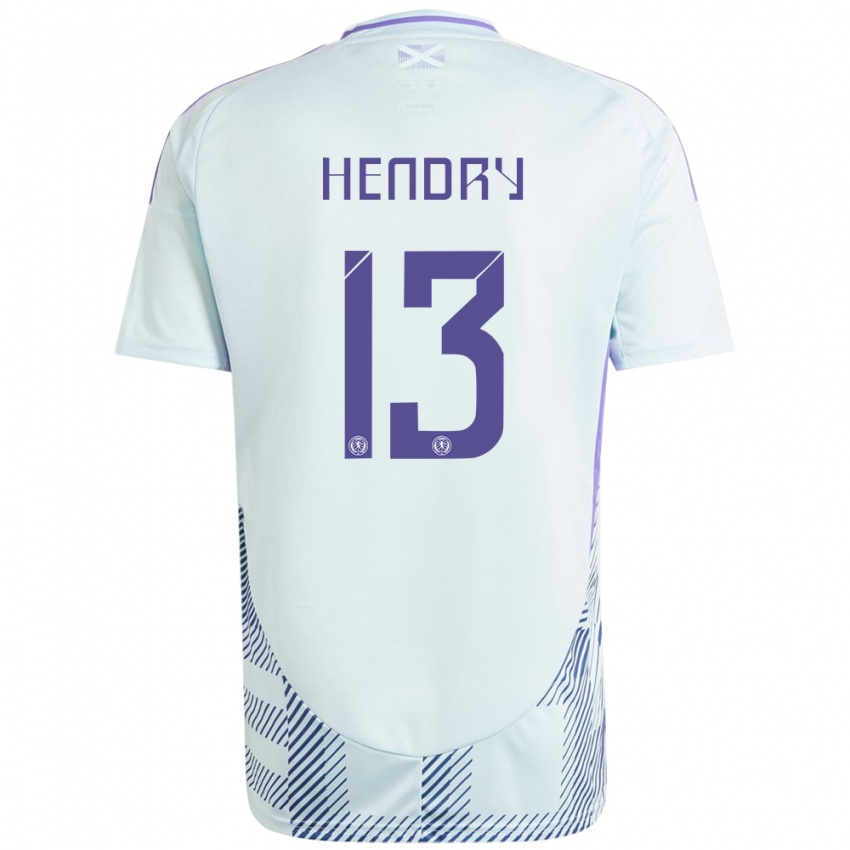 Niño Camiseta Escocia Jack Hendry #13 Azul Menta Claro 2ª Equipación 24-26 La Camisa