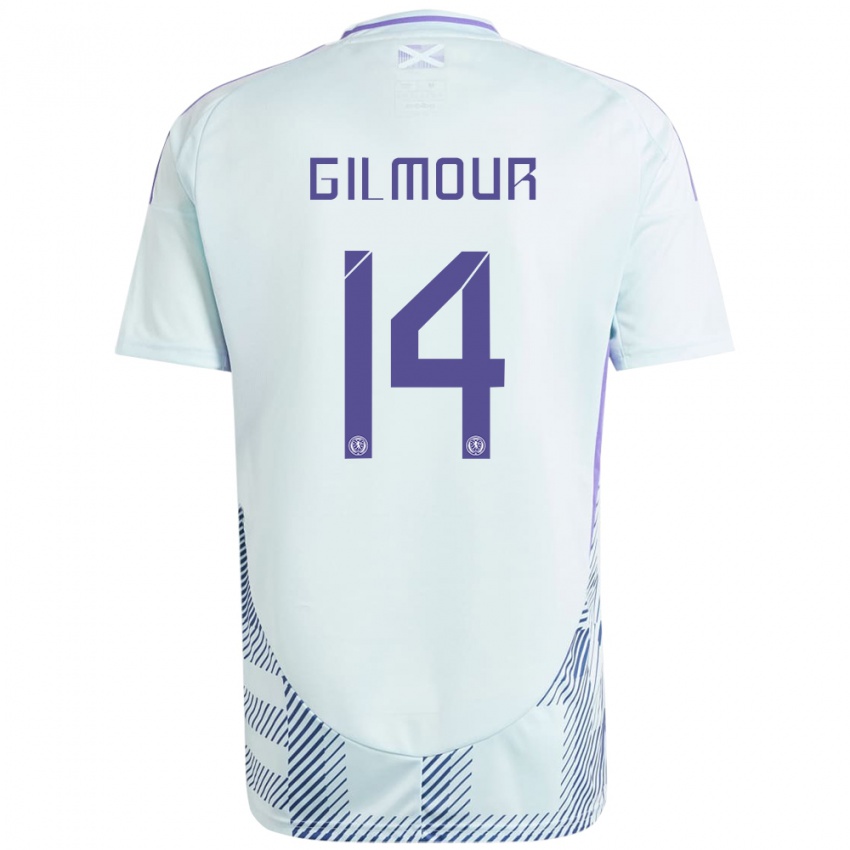 Niño Camiseta Escocia Billy Gilmour #14 Azul Menta Claro 2ª Equipación 24-26 La Camisa