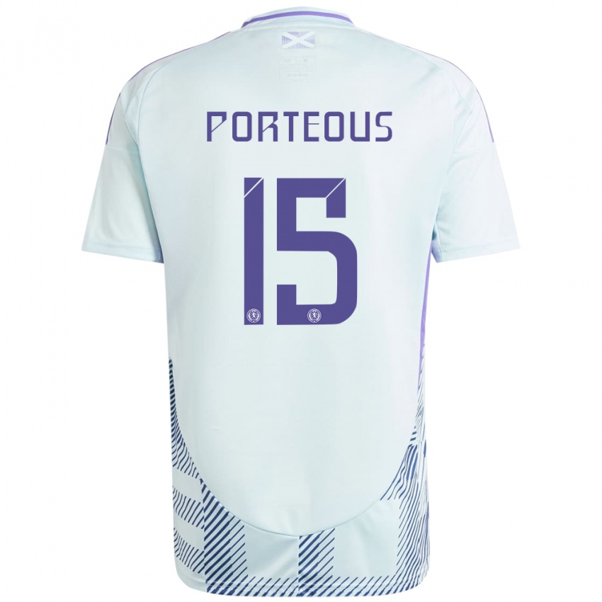 Niño Camiseta Escocia Ryan Porteous #15 Azul Menta Claro 2ª Equipación 24-26 La Camisa