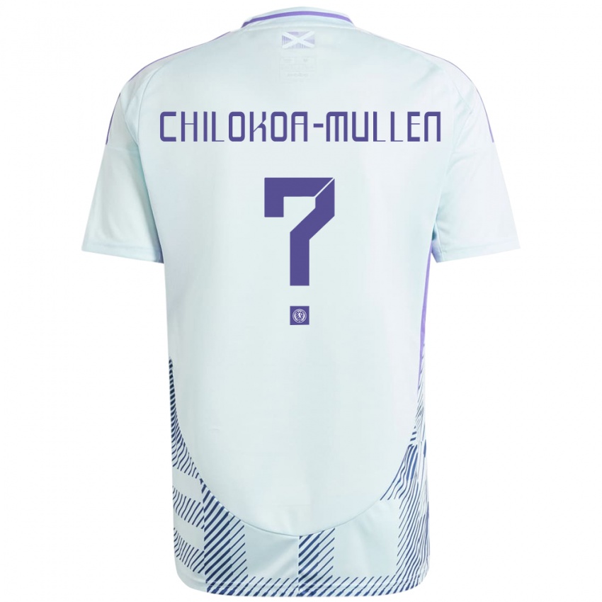 Niño Camiseta Escocia Jeremiah Chilokoa-Mullen #0 Azul Menta Claro 2ª Equipación 24-26 La Camisa