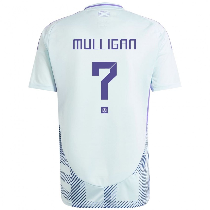 Niño Camiseta Escocia Josh Mulligan #0 Azul Menta Claro 2ª Equipación 24-26 La Camisa