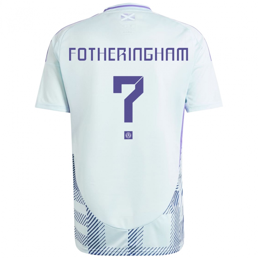 Niño Camiseta Escocia Kai Fotheringham #0 Azul Menta Claro 2ª Equipación 24-26 La Camisa