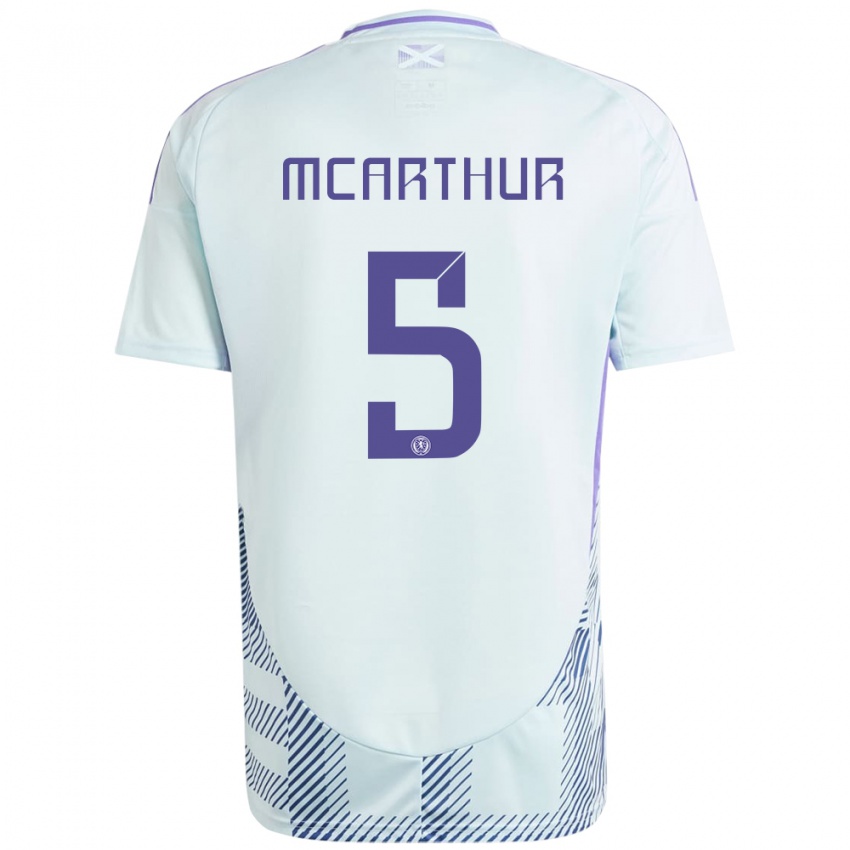 Niño Camiseta Escocia Charlie Mcarthur #5 Azul Menta Claro 2ª Equipación 24-26 La Camisa