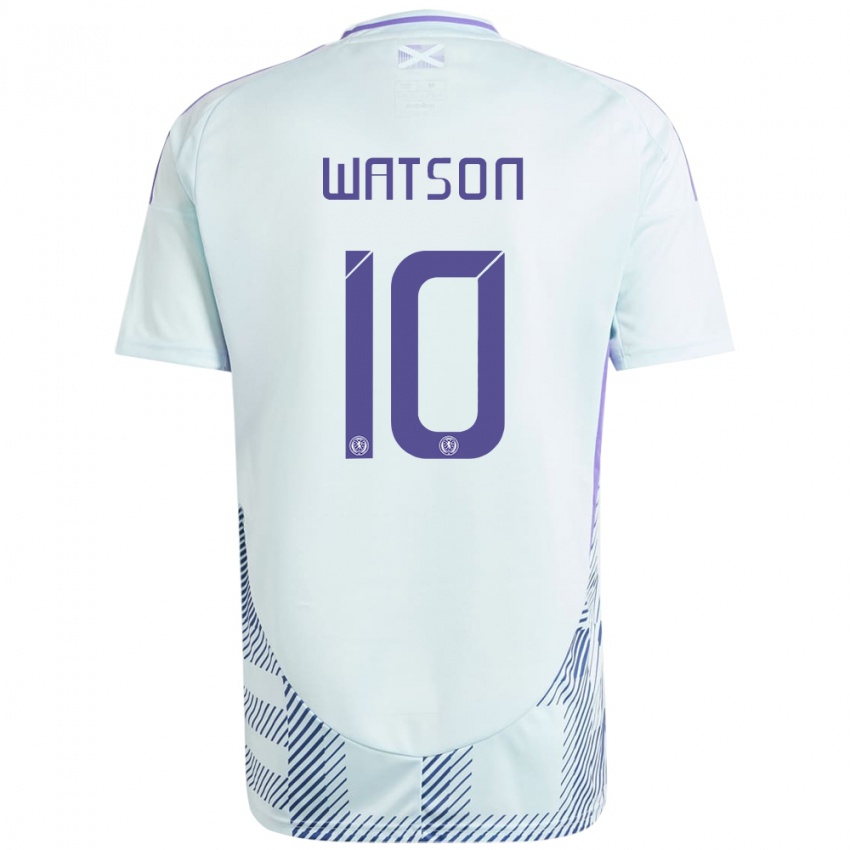 Niño Camiseta Escocia David Watson #10 Azul Menta Claro 2ª Equipación 24-26 La Camisa