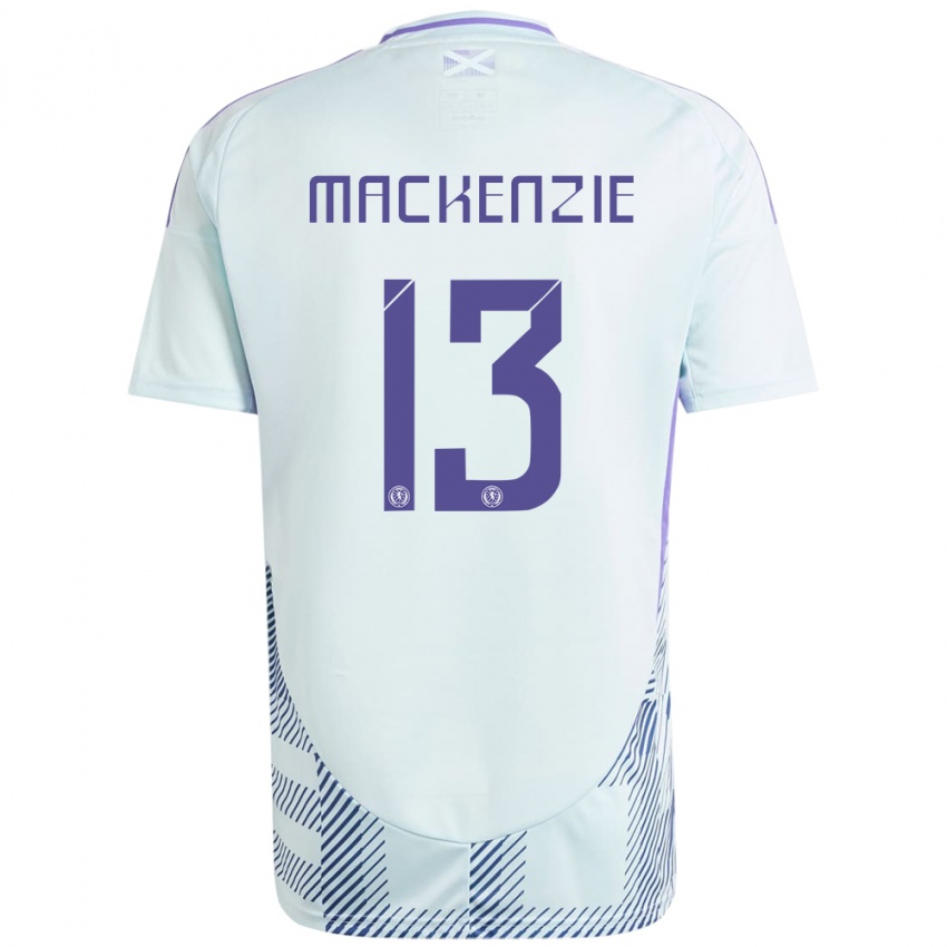 Niño Camiseta Escocia Zander Mackenzie #13 Azul Menta Claro 2ª Equipación 24-26 La Camisa