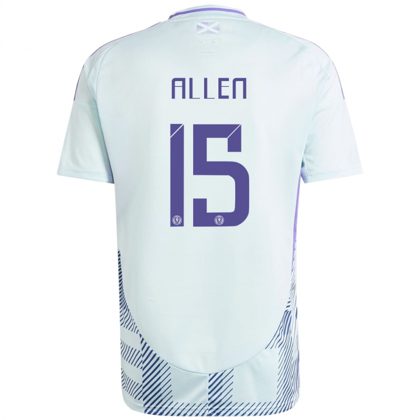 Niño Camiseta Escocia Greig Allen #15 Azul Menta Claro 2ª Equipación 24-26 La Camisa