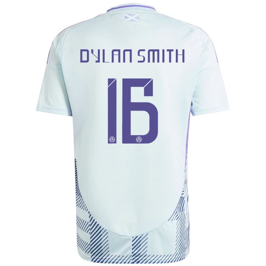 Niño Camiseta Escocia Dylan Smith #16 Azul Menta Claro 2ª Equipación 24-26 La Camisa