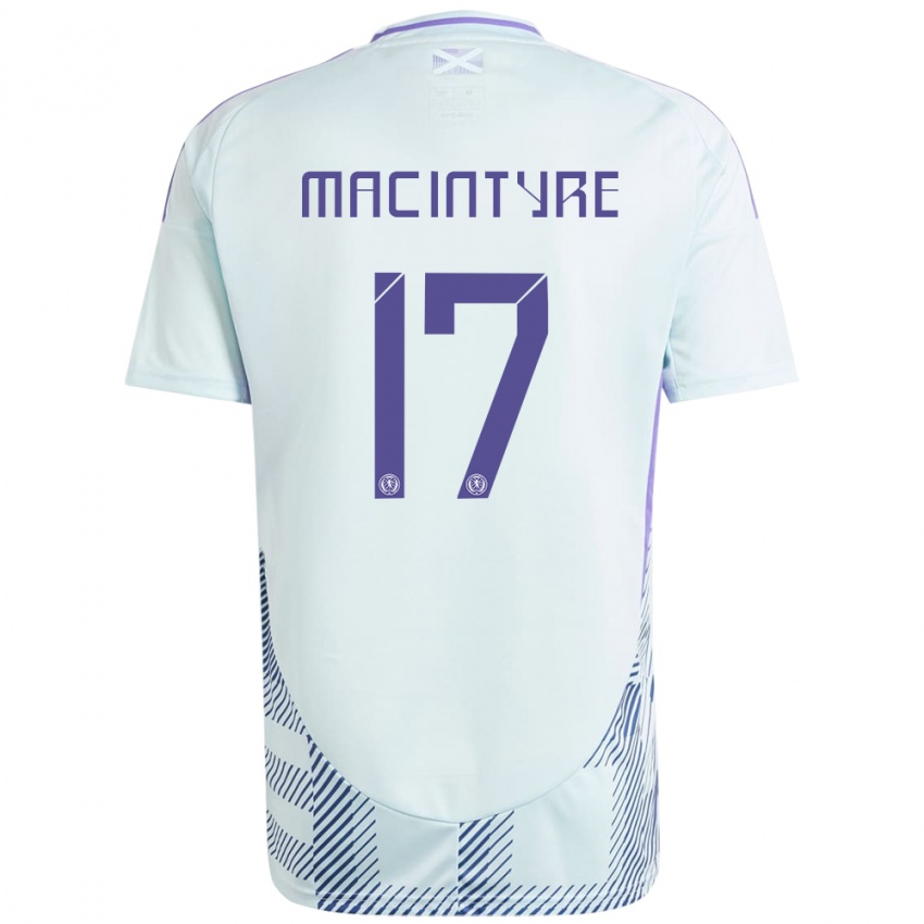 Niño Camiseta Escocia Jacob Macintyre #17 Azul Menta Claro 2ª Equipación 24-26 La Camisa