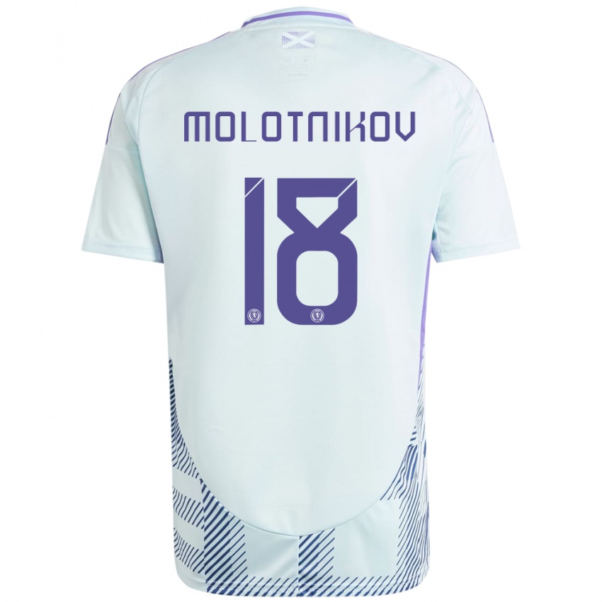 Niño Camiseta Escocia Rudi Molotnikov #18 Azul Menta Claro 2ª Equipación 24-26 La Camisa