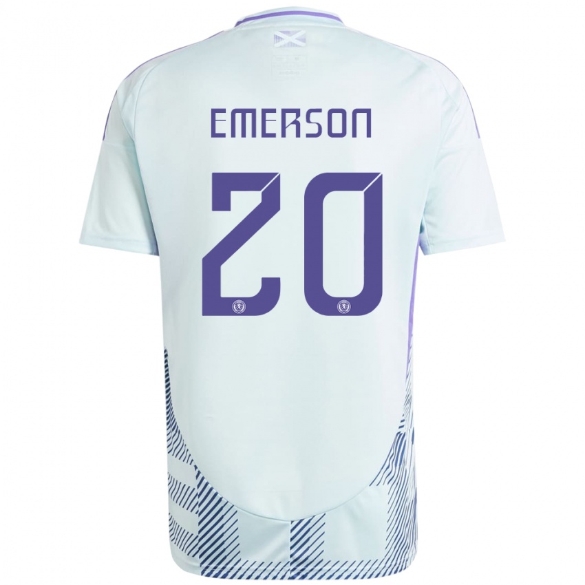 Niño Camiseta Escocia Johnny Emerson #20 Azul Menta Claro 2ª Equipación 24-26 La Camisa