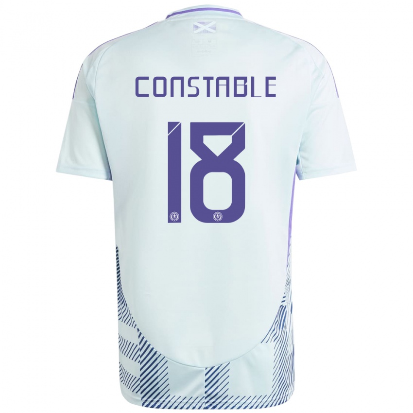 Niño Camiseta Escocia Scott Constable #18 Azul Menta Claro 2ª Equipación 24-26 La Camisa