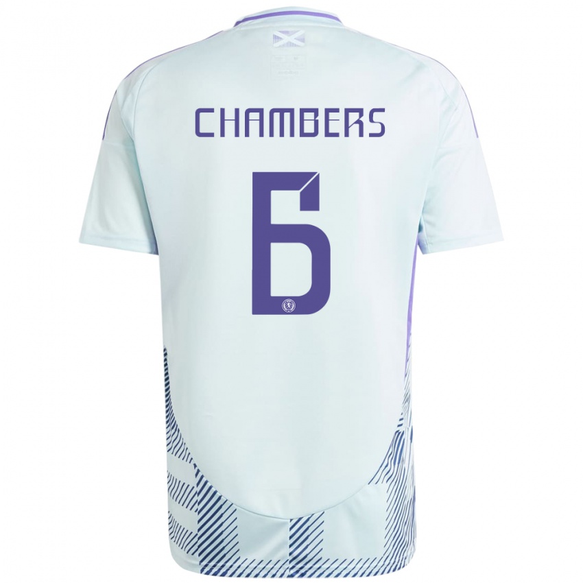 Niño Camiseta Escocia Sam Chambers #6 Azul Menta Claro 2ª Equipación 24-26 La Camisa