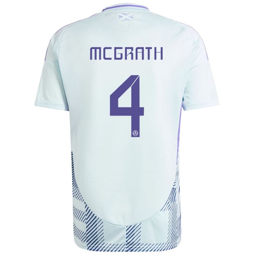 Niño Camiseta Escocia Joseph Mcgrath #4 Azul Menta Claro 2ª Equipación 24-26 La Camisa