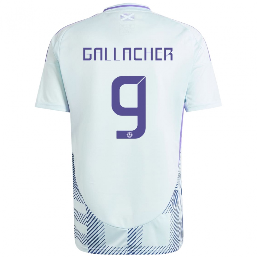 Niño Camiseta Escocia Amy Gallacher #9 Azul Menta Claro 2ª Equipación 24-26 La Camisa