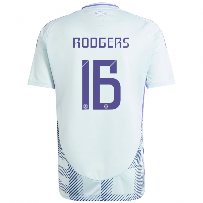 Niño Camiseta Escocia Amy Rodgers #16 Azul Menta Claro 2ª Equipación 24-26 La Camisa