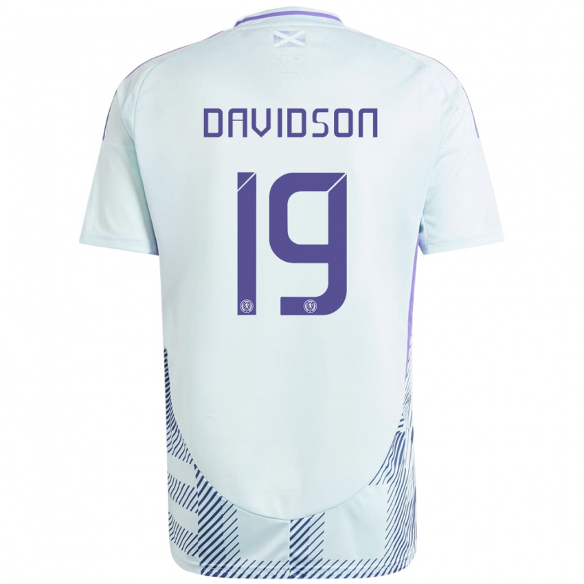 Niño Camiseta Escocia Lauren Davidson #19 Azul Menta Claro 2ª Equipación 24-26 La Camisa