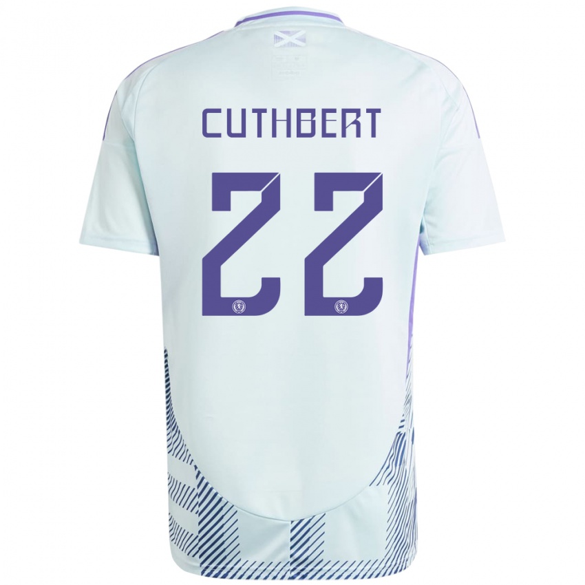 Niño Camiseta Escocia Erin Cuthbert #22 Azul Menta Claro 2ª Equipación 24-26 La Camisa