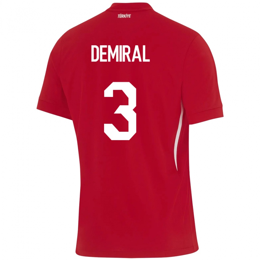 Niño Camiseta Turquía Merih Demiral #3 Rojo 2ª Equipación 24-26 La Camisa