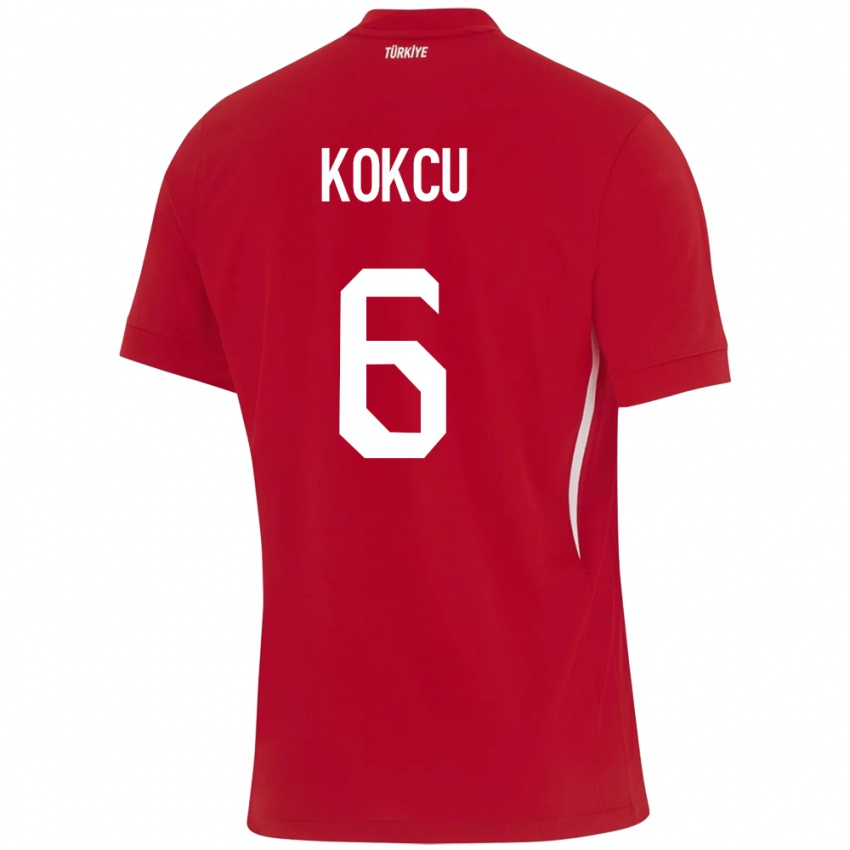 Niño Camiseta Turquía Orkun Kökçü #6 Rojo 2ª Equipación 24-26 La Camisa