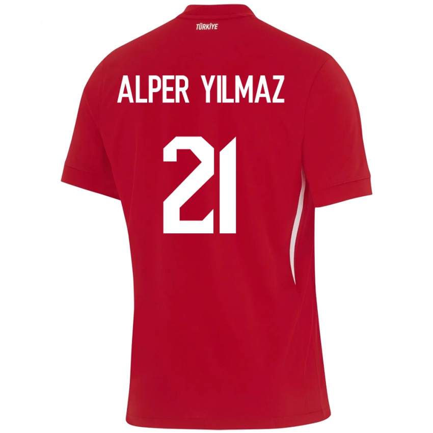 Niño Camiseta Turquía Barış Alper Yılmaz #21 Rojo 2ª Equipación 24-26 La Camisa