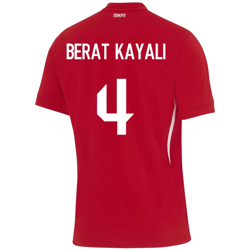 Niño Camiseta Turquía Hasan Berat Kayalı #4 Rojo 2ª Equipación 24-26 La Camisa