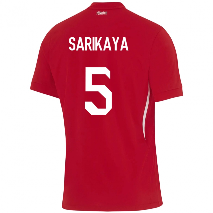 Niño Camiseta Turquía Efe Sarıkaya #5 Rojo 2ª Equipación 24-26 La Camisa