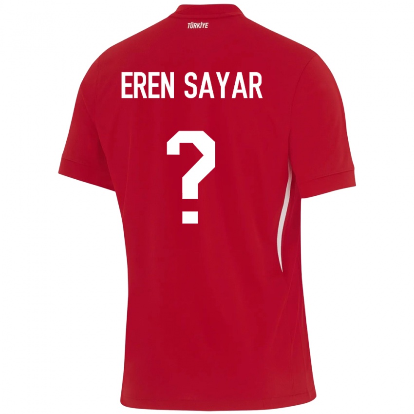 Niño Camiseta Turquía Emin Eren Sayar #0 Rojo 2ª Equipación 24-26 La Camisa