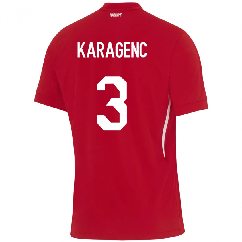 Niño Camiseta Turquía Didem Karagenç #3 Rojo 2ª Equipación 24-26 La Camisa